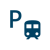 Ein Piktogramm mit einem P für Parkplatz und einer Straßenbahn
