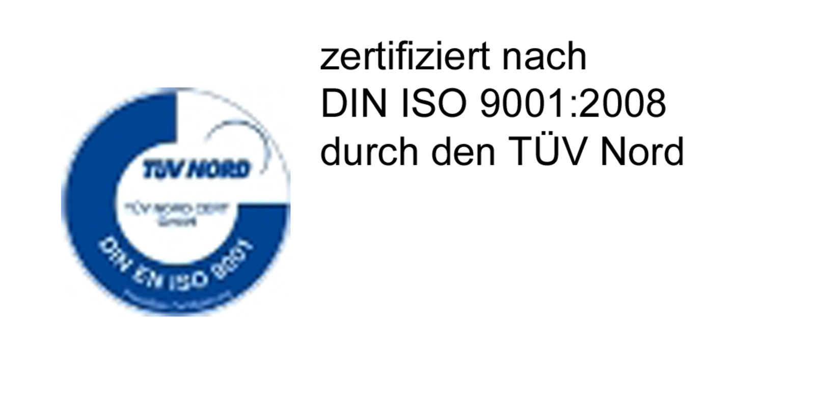 Logo Zertifizierung TÜV Nord ISO 9001